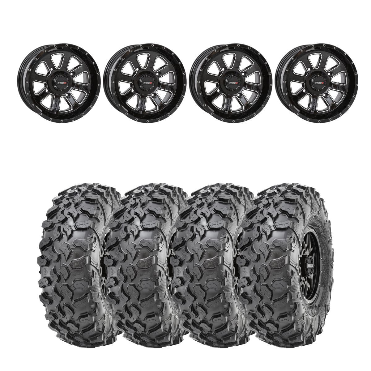 System 3 Gloss Black ST-4 & Maxxis Radial Carnivore Wheel & Tire Kit