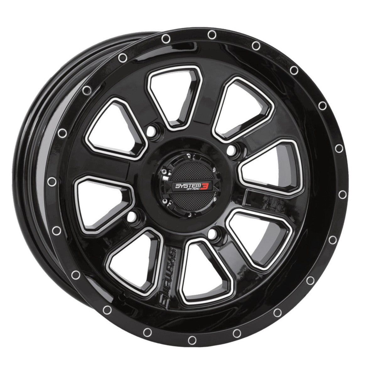 System 3 Gloss Black ST-4 & Maxxis Radial Carnivore Wheel & Tire Kit