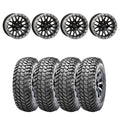 System 3 Gloss Black with Matte Brushed Ring SB-9 Beadlock & Maxxis Liberty Performance Off Road Wheel & Tire Kit