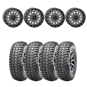 System 3 Gunmetal Grey SB-6 Beadlocks & Maxxis Liberty Performance Off Road Wheel & Tire Kit
