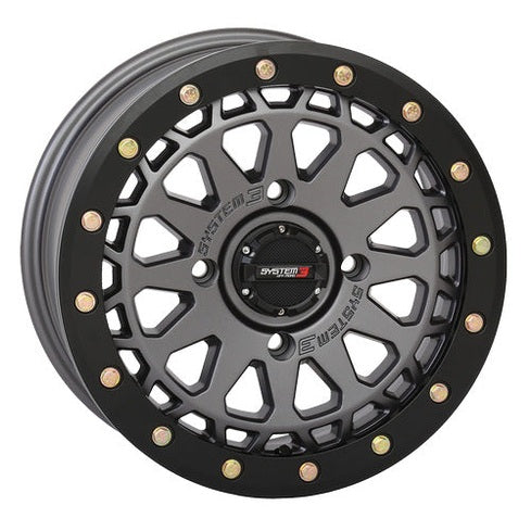 System 3 Gunmetal Grey SB-6 Beadlocks & Maxxis Radial Roxxzilla Wheel & Tire Kit