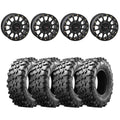 System 3 Matte Black SB-5 Beadlock & Maxxis Radial Carnivore Wheel & Tire Kit
