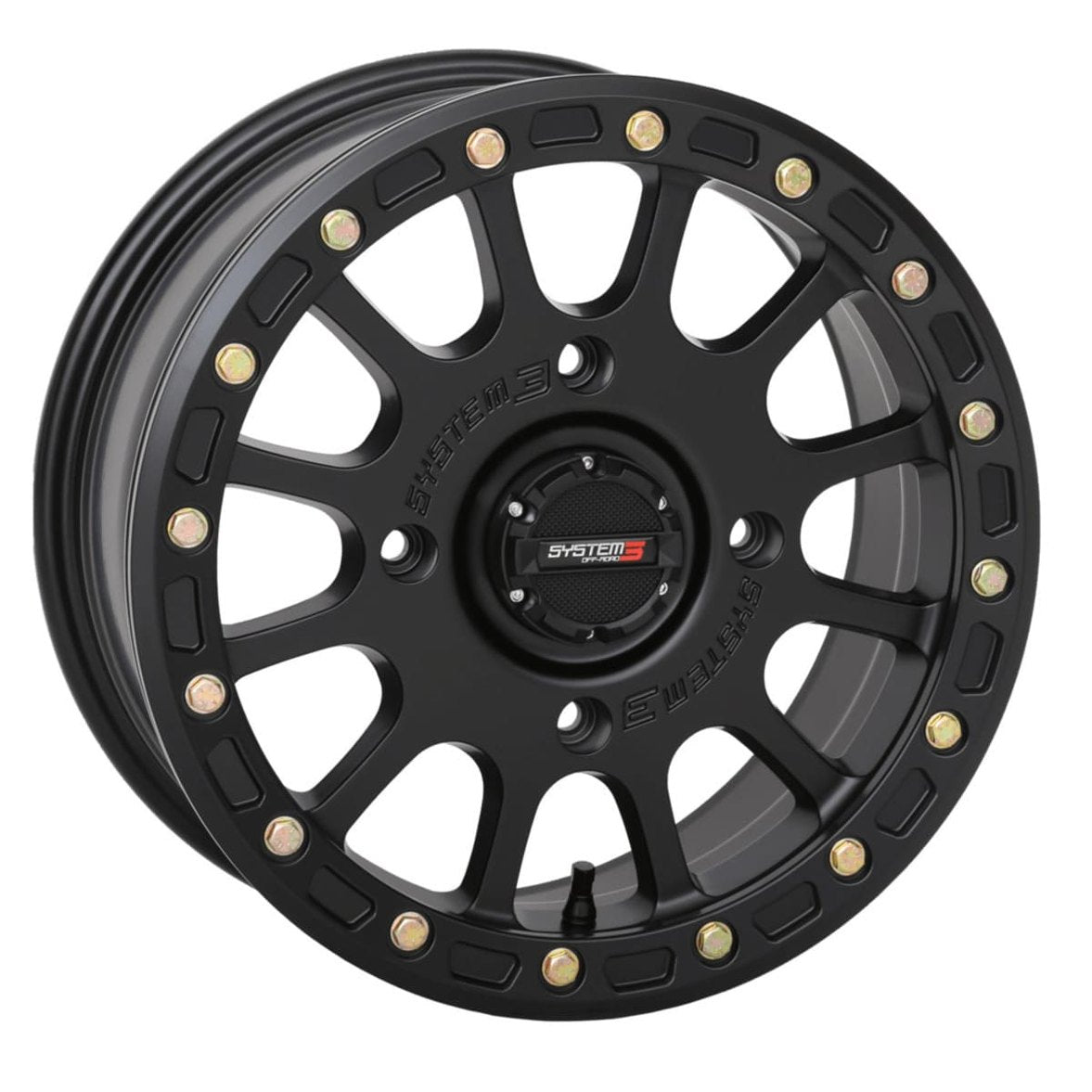 System 3 Matte Black SB-5 Beadlock & Maxxis Radial Carnivore Wheel & Tire Kit