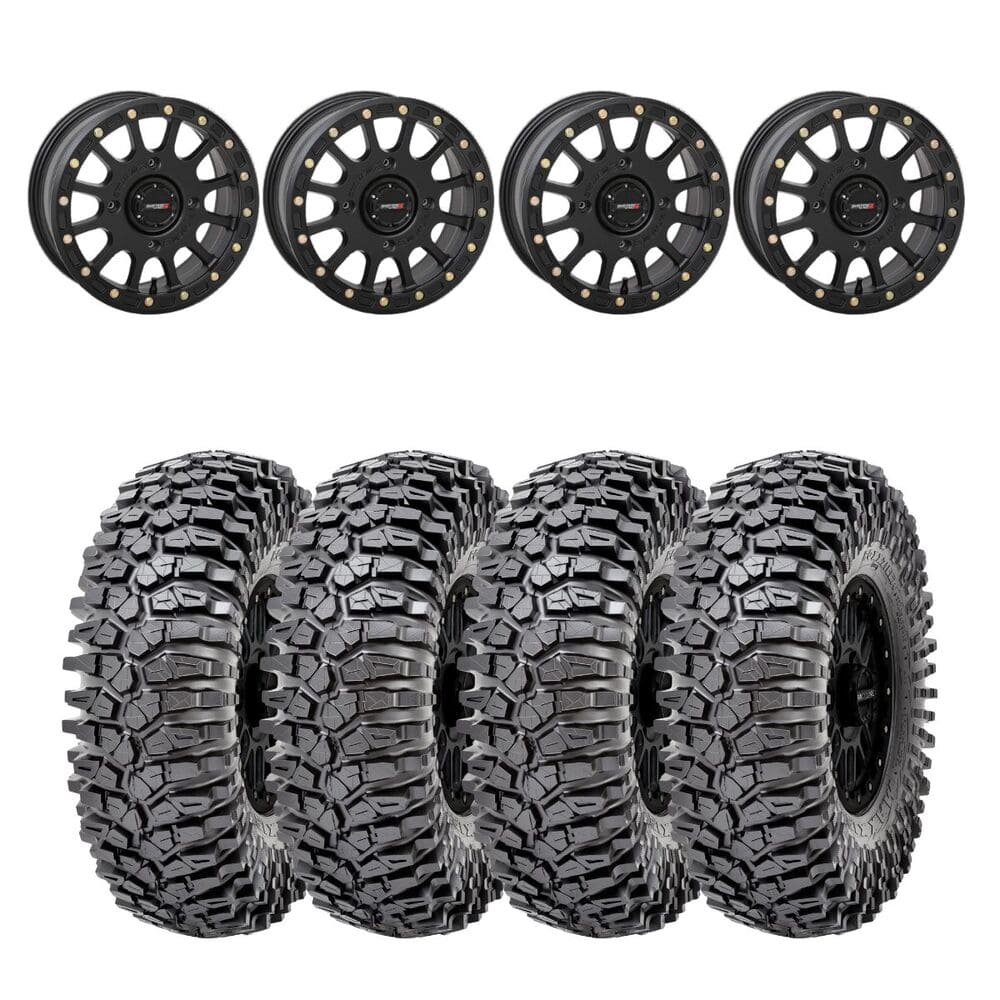 System 3 Matte Black SB-5 Beadlock & Maxxis Radial Roxxzilla Tire & Wheel Kit