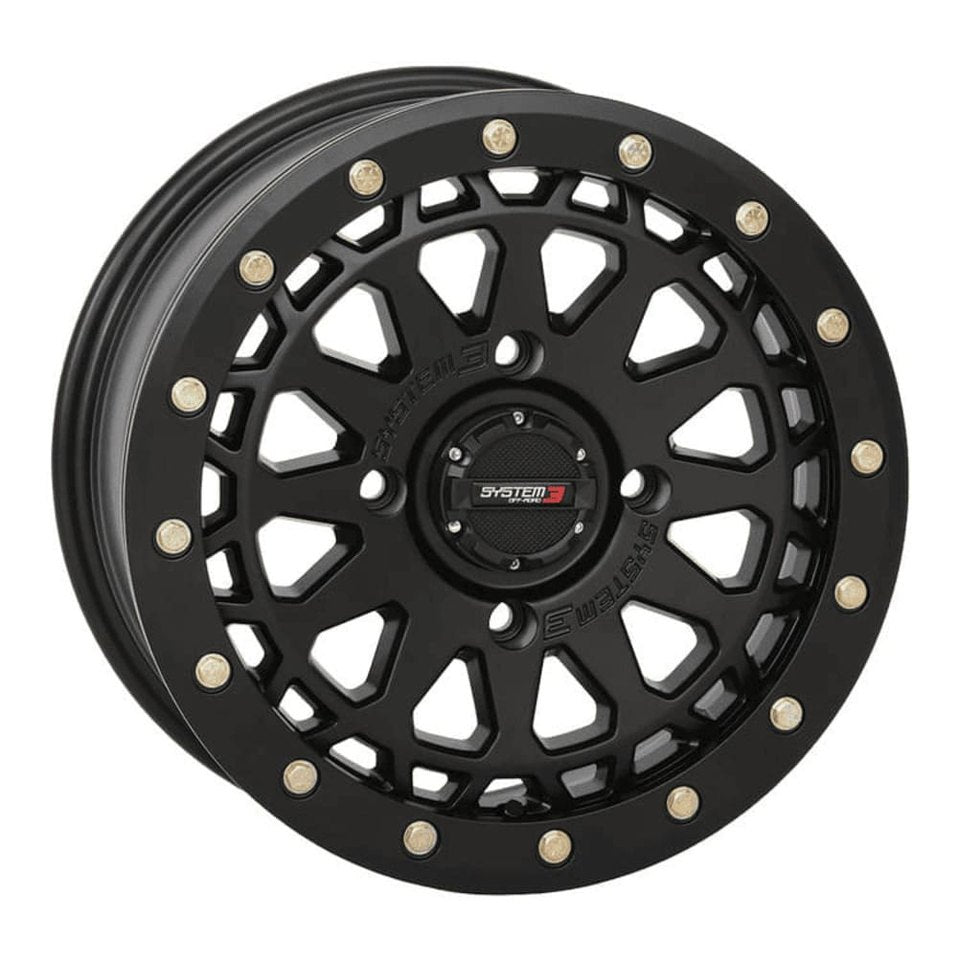 System 3 Matte Black SB-6 Beadlocks & Maxxis Liberty Performance Off Road Wheel & Tire Kit