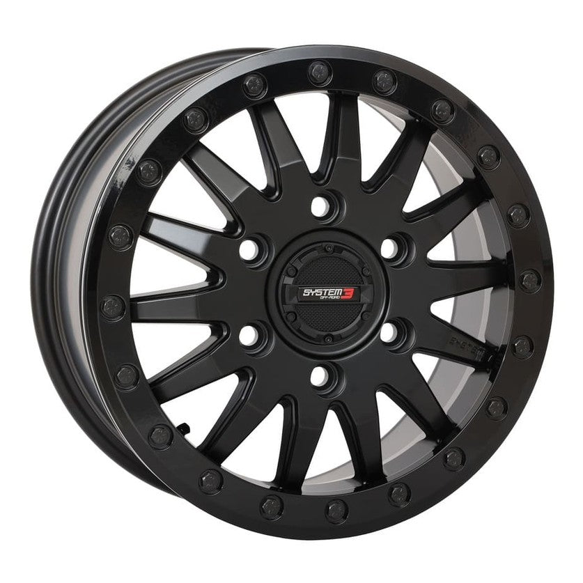 System 3 Matte Black SB-8 6-Lug Beadlock & Maxxis Liberty Performance Off Road Wheel & Tire Kit