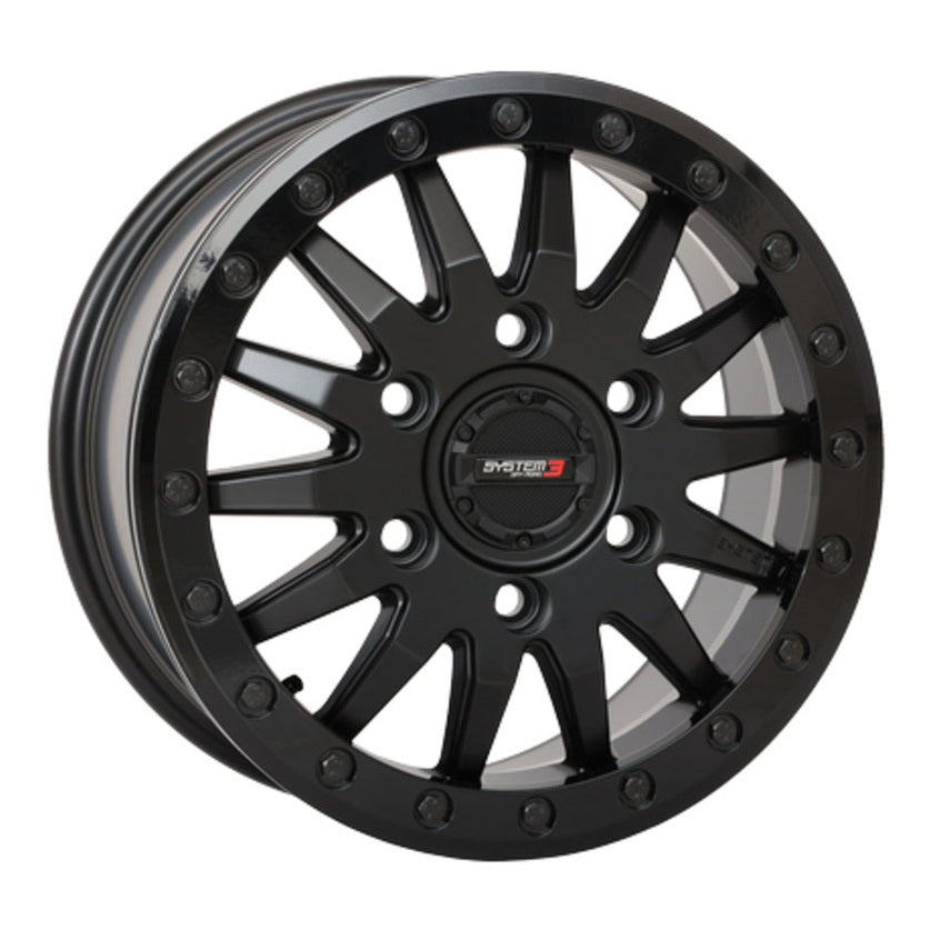 System 3 Matte Black SB-8 6-Lug Beadlock & Maxxis Radial Carnivore Wheel & Tire Kit