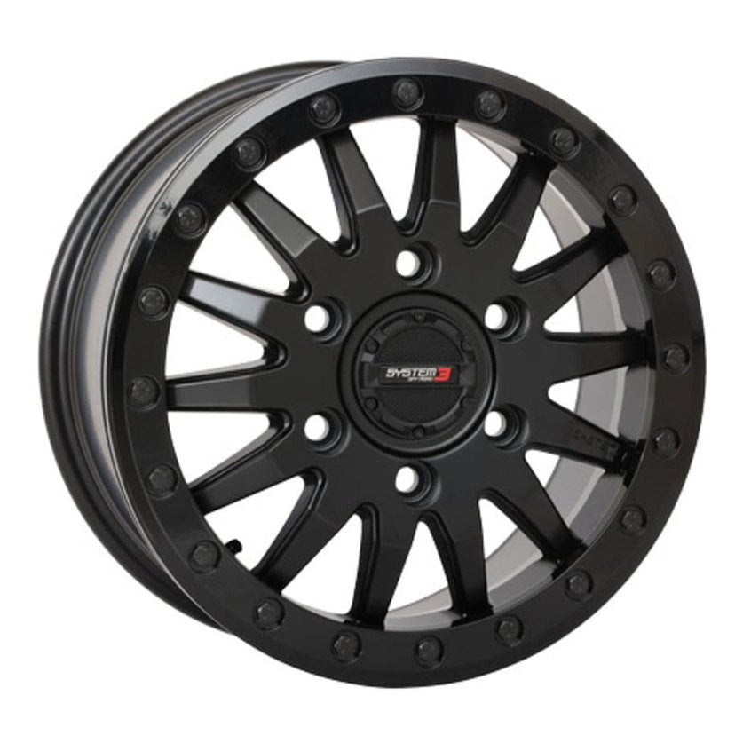 System 3 Matte Black SB-8 6-Lug Beadlock & Maxxis Radial Roxxzilla Wheel & Tire Kit