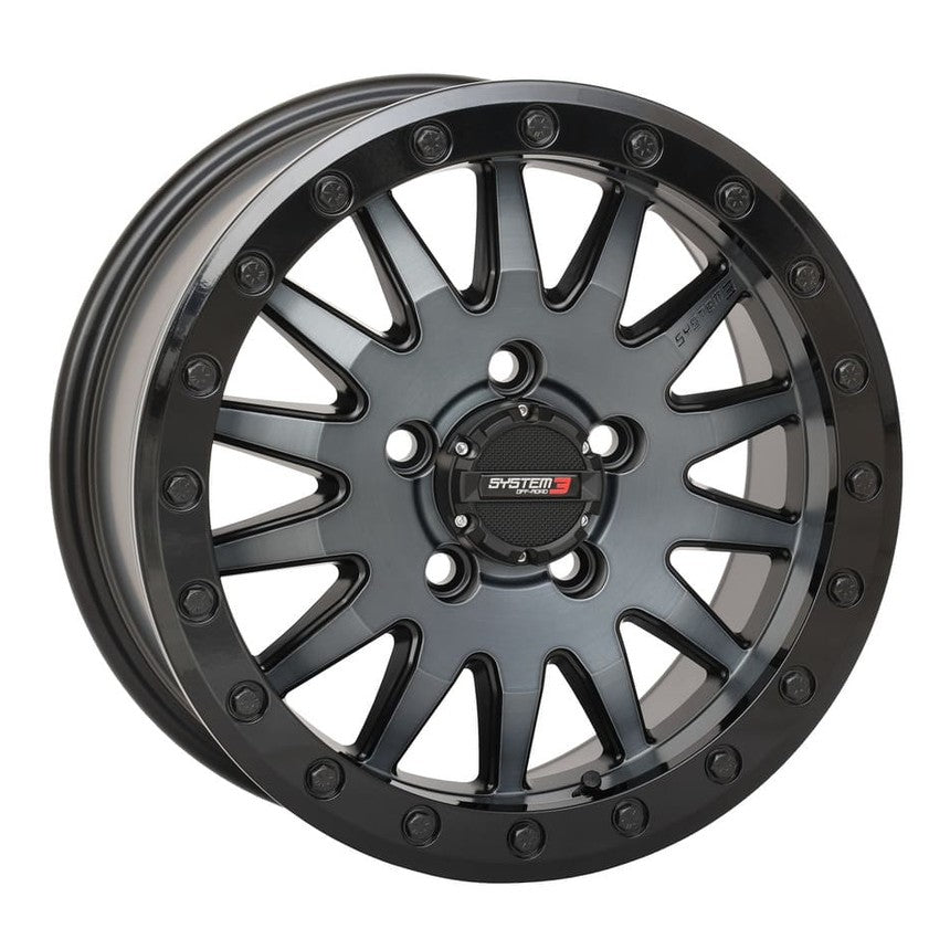 System 3 Matte Brushed Grey SB-8 5-Lug Beadlock & Maxxis Liberty Performance Off Road Wheel & Tire Kit