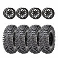 System 3 Matte Black with Gloss Black Ring SB-9 Beadlock & Maxxis Radial Roxxzilla Wheel & Tire Kit