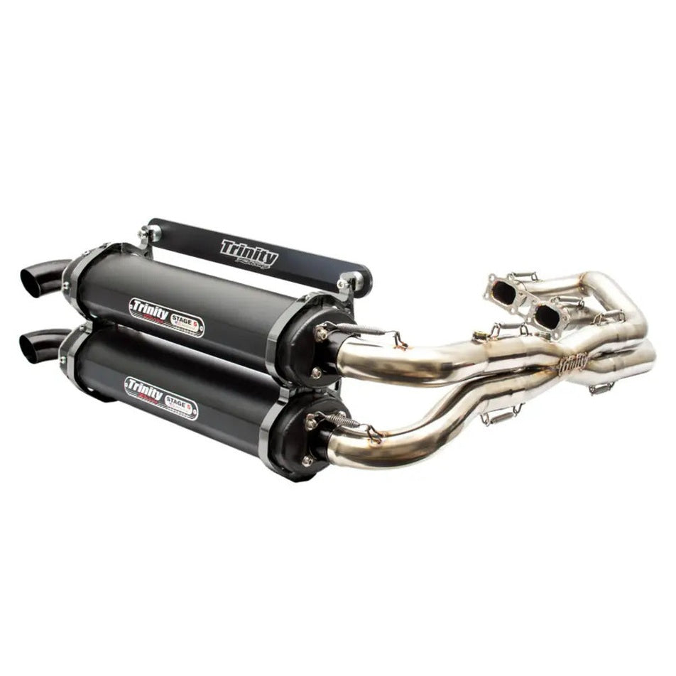 Trinity Racing '14-'23 Polaris RZR XP 1000 Full Exhaust System - Cerakote w/ Stainless Header
