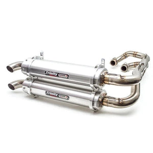 Trinity Racing Polaris RZR General 1000/ RZR 1000 S/ RZR 900 S Dual Full System Exhaust - Brushed