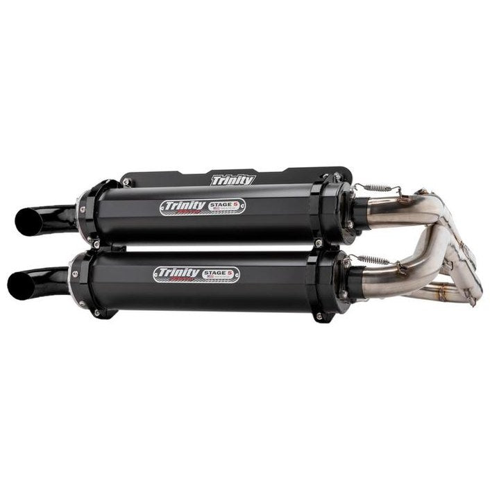 Trinity Racing Polaris RZR RS1 Exhaust Dual Full System - Cerakote w/ Stainless Header