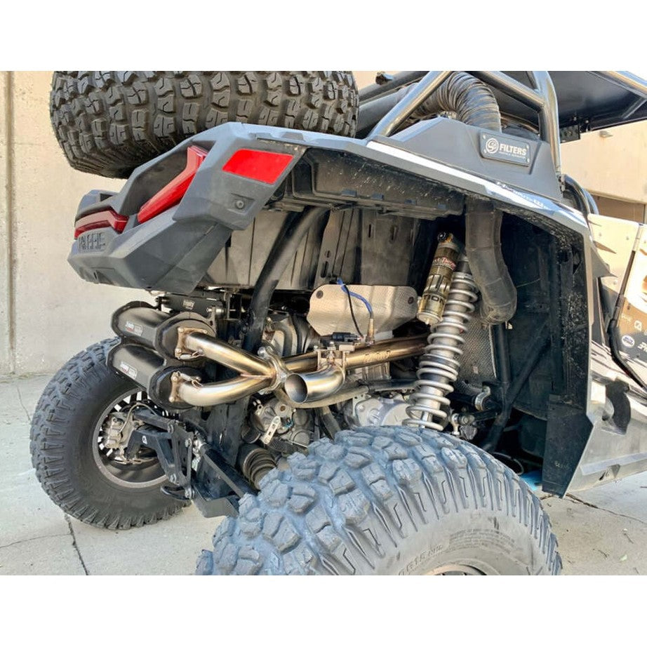 Trinity Racing Polaris RZR Turbo Side Piece Header Pipe w/Electronic Cutout