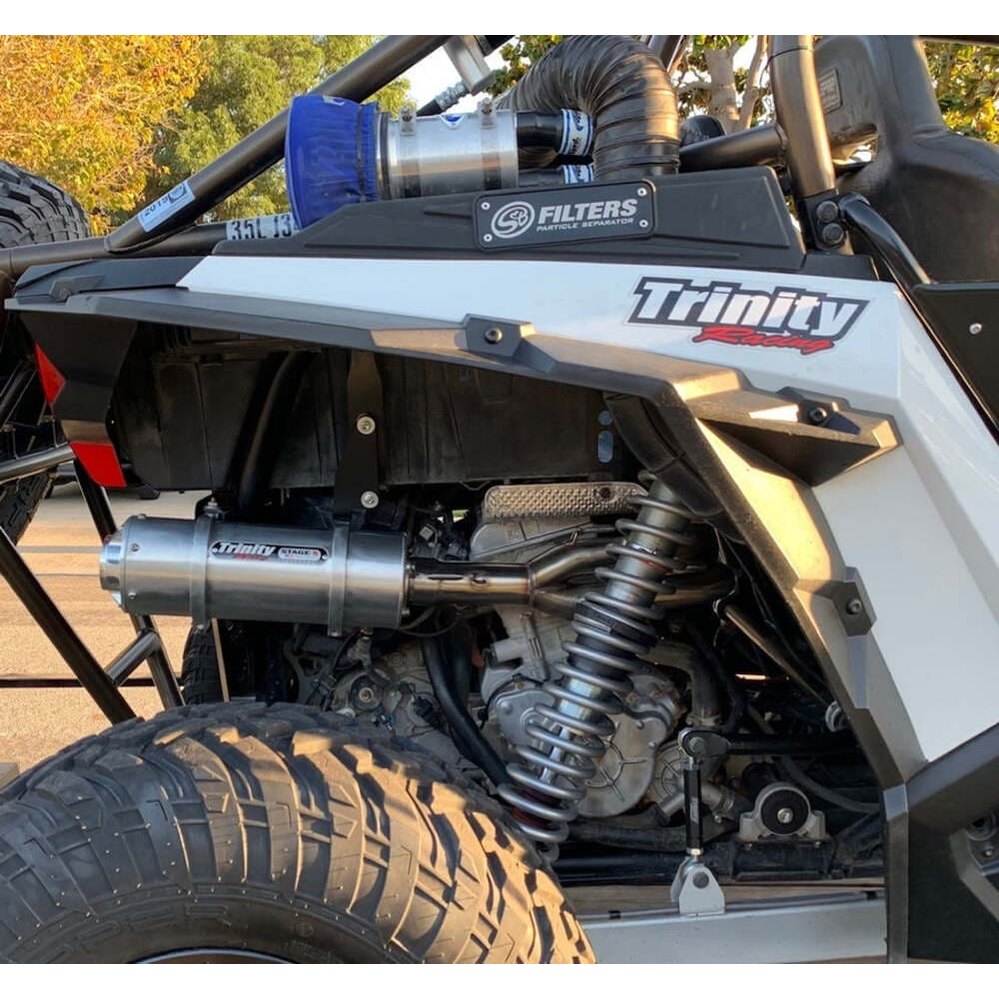 Trinity Racing Polaris RZR XP 1000 Stinger Exhaust - Brushed Stainless