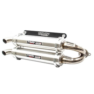 Trinity Racing Polaris RZR XP Turbo/S Slip-On Exhaust - Brushed