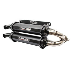 Trinity Racing Polaris RZR XP Turbo/S Slip-On Exhaust - Cerakote w/Stainless Y-Pipe
