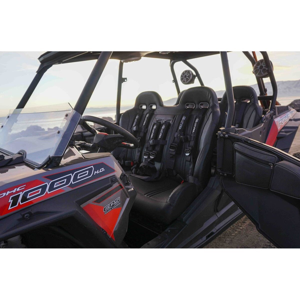 UTVMA '14-'23 Polaris RZR 1000 Elite Series Front & Rear Bench Seat w/ Harnesses