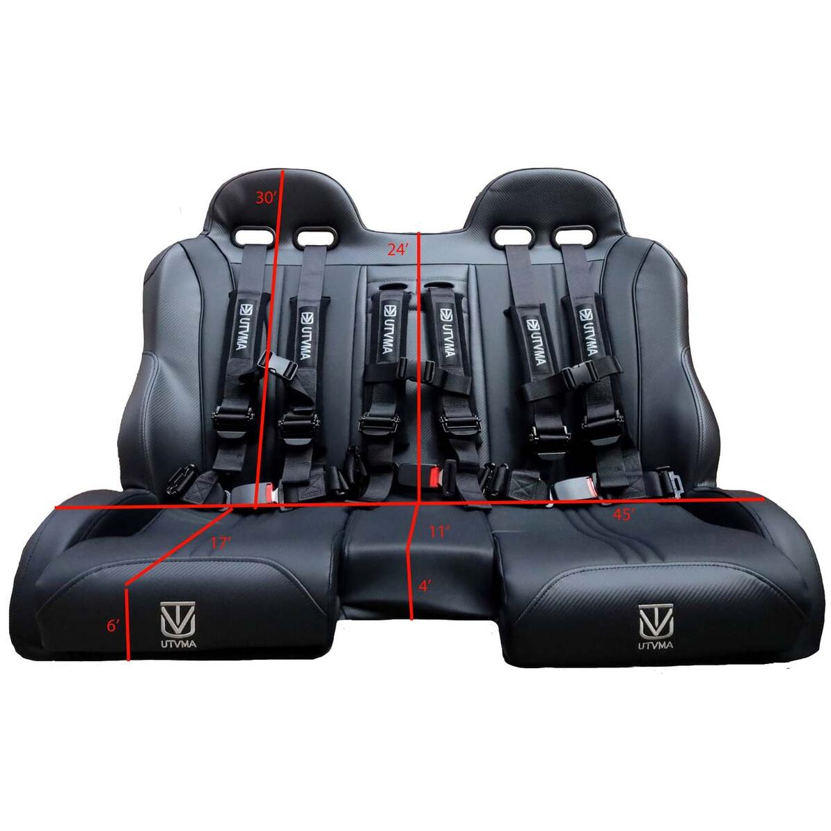 UTVMA '14-'23 Polaris RZR 1000 Elite Series Front & Rear Bench Seat w/ Harnesses