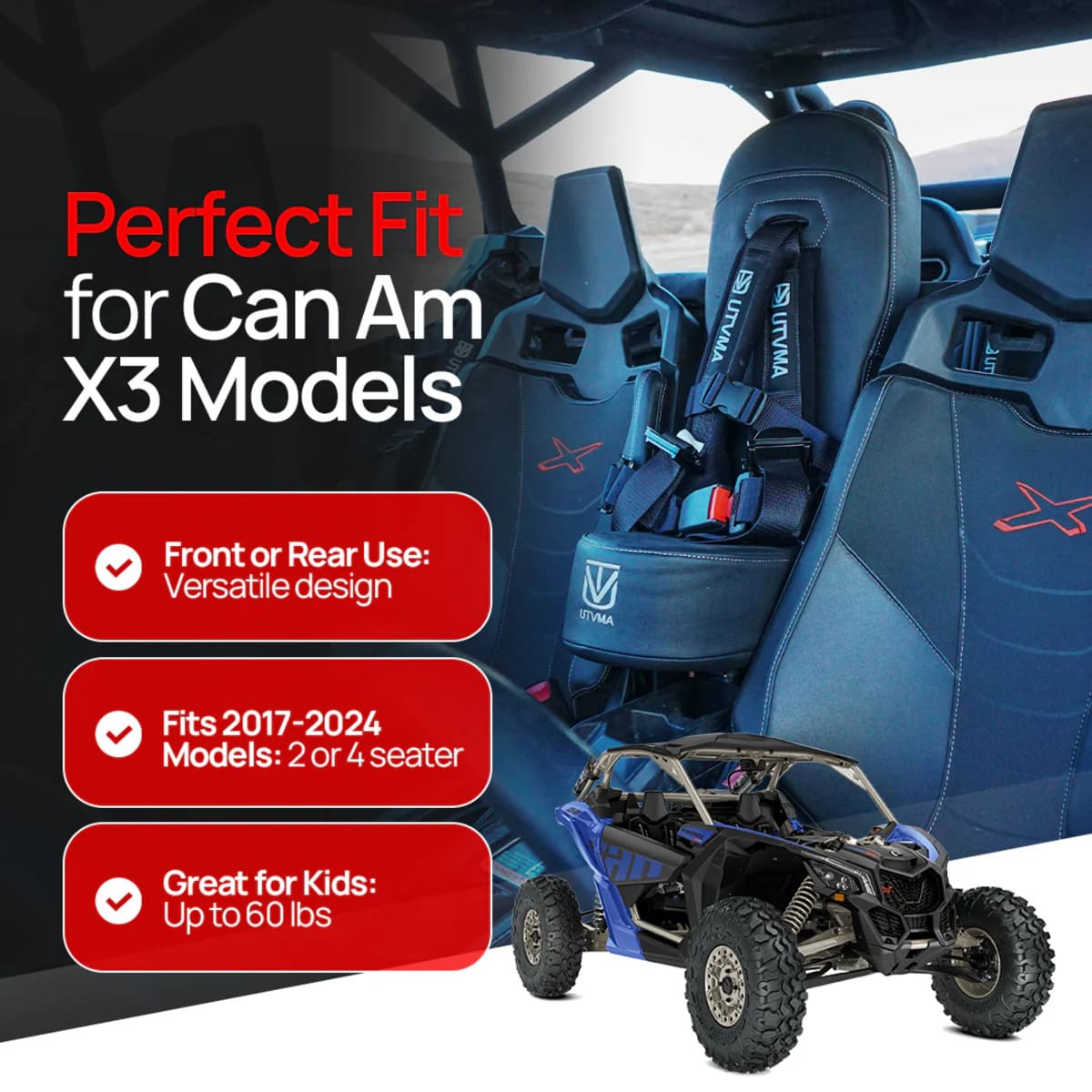 UTVMA '17-'25 Can-Am Maverick X3 Max Bump Seat