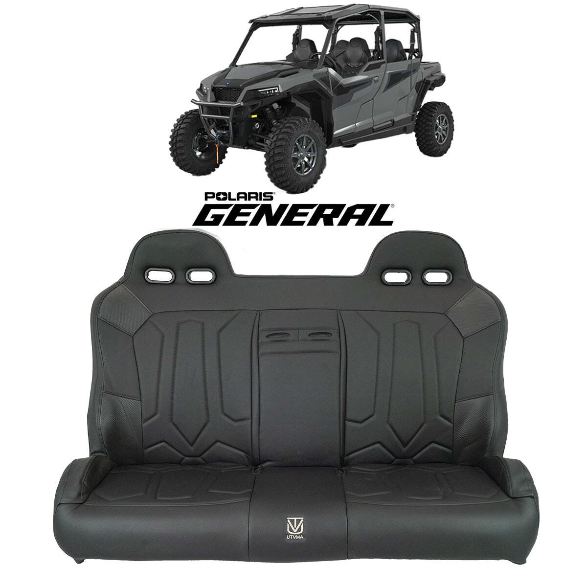 UTVMA '17-'25 Polaris General 1000 Rear Bench Seat w/ Harnesses