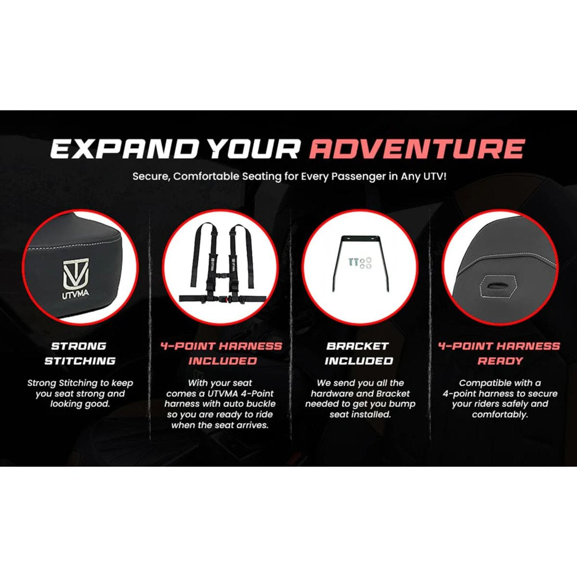 UTVMA '20-'25 Honda Talon 4 Front Bump Seat