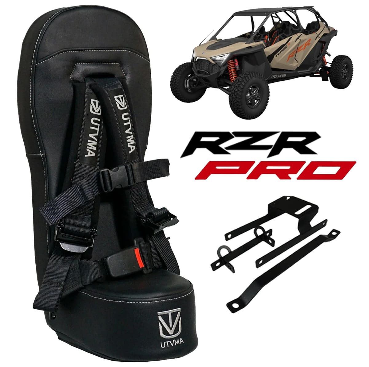 UTVMA '20-'25 Polaris RZR Turbo R 4 Rear Bump Seat - Black