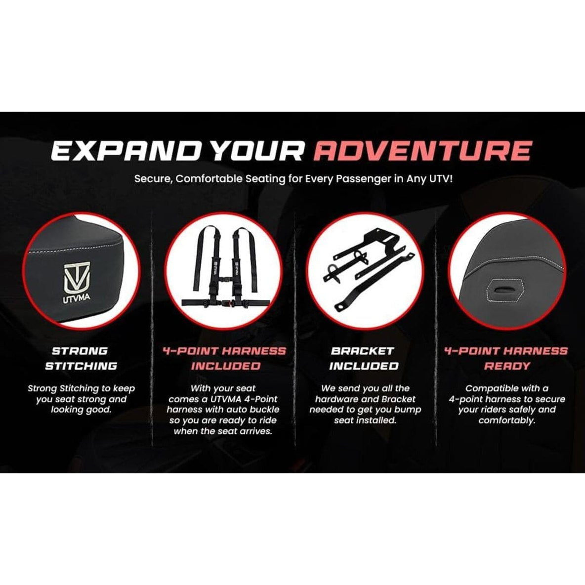 UTVMA '25+ Polaris RZR Pro S 4 Rear Bump Seat
