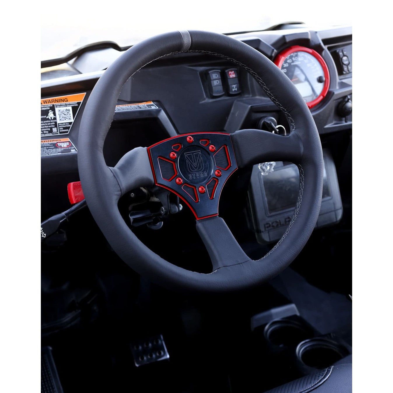 UTVMA Polaris RZR XP 1000 Octane Leather Steering Wheel w/ Hub