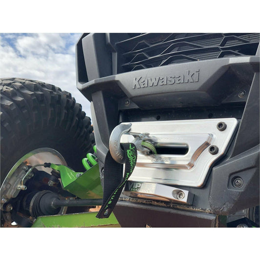 Kawasaki KRX Billet Winch Plate with Integrated Rope Hawse