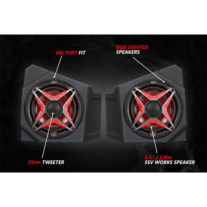 Kawasaki KRX Lighted 3-Speaker System with Head Unit
