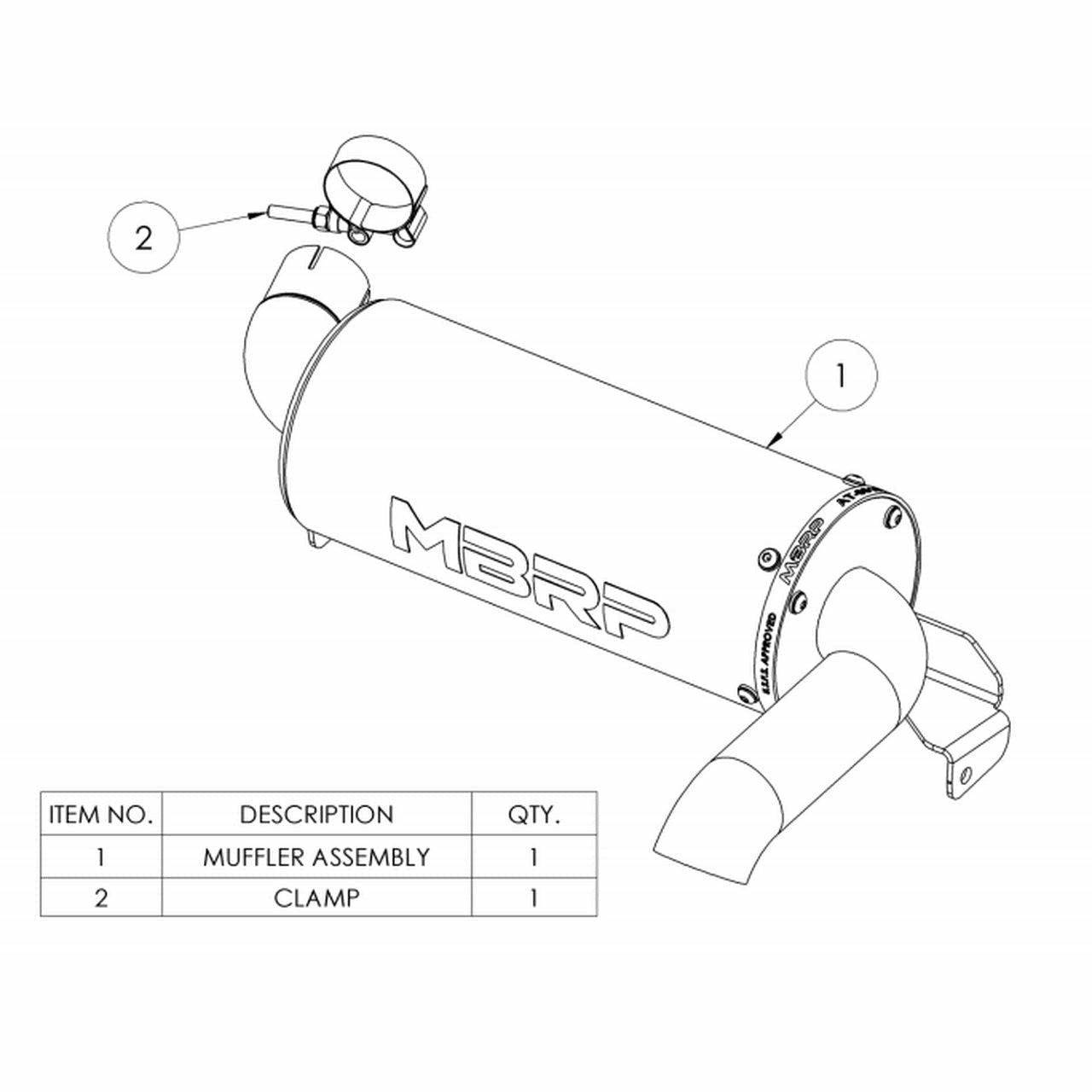 Can Am Defender Performance Series 5" Slip-On Exhaust