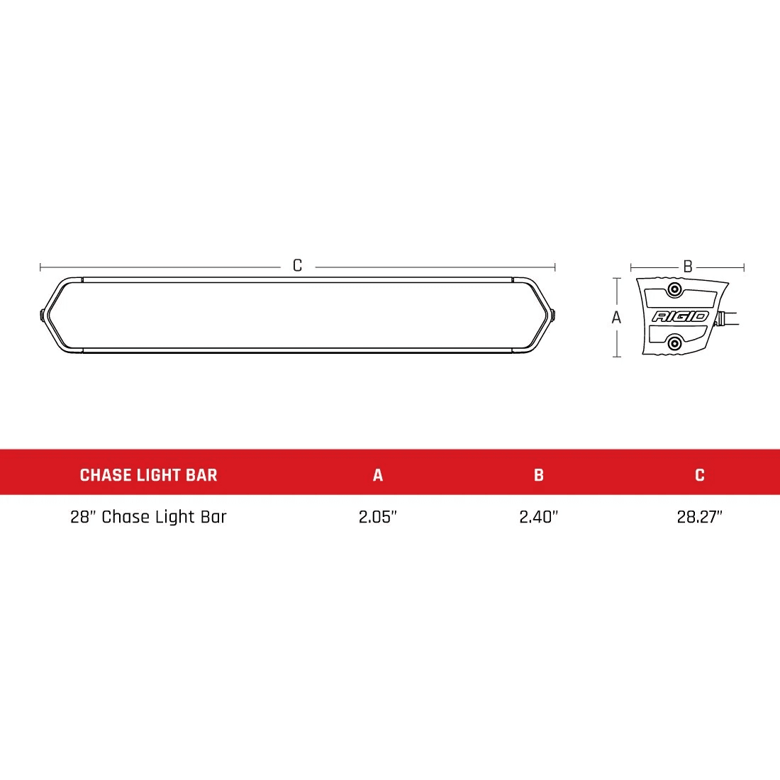Rear Facing Chase Light Bar