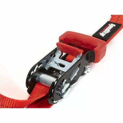 1"x15' Ratchet Tie Down with Snap S Hooks and Soft Tie (2 Pack)