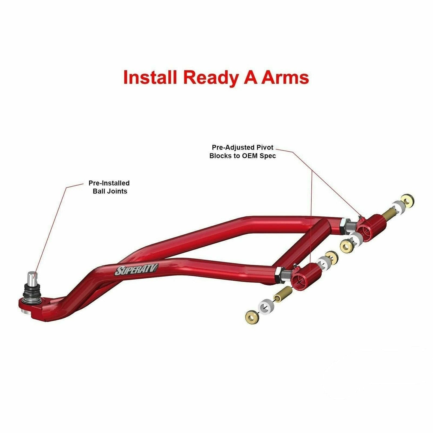 Polaris RZR XP 1000 High Clearance 1.5" Forward Offset A-Arms